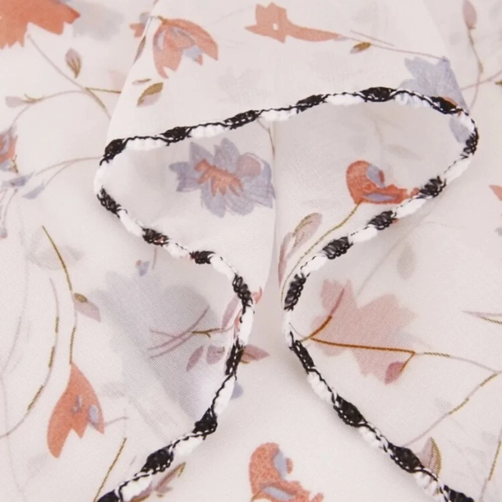 Floral Face Mask & Scarf Adjustable Ear Strips 4 A Comfortable Fit 100% Chiffon
